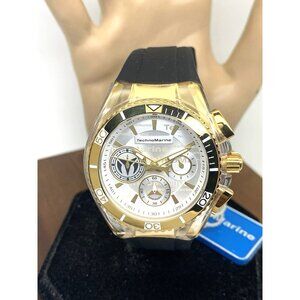 Technomarine Women's Watch TM-118136 Quartz Silver Dial Black Rubber Strap 40mm